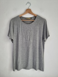 Ochnik t-shirt xxl szara wiskozowa bluzka 