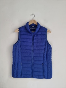 Wonderjackets niebieska kamizelka M puch pierze 38 wypełnienie naturalne kobalt