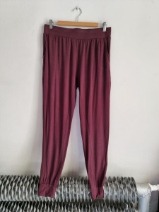 Curare spodnie dresowe joga M wiskoza bambusowa bambus bordowe do yogi 