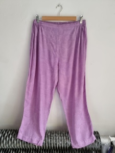 Jasno fioletowe wzorzyste spodnie haremki M / L indyjskie wiskoza