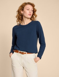 Marks and Spencer granatowy longsleeve bawełna S 36 