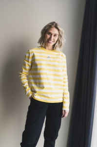 Holzweiler longsleeve biało żółte paski S 