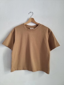 Basically basics Gina tricot S t-shirt gruba bawełna  36 bluzka beżowa