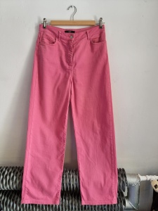 Różowe szerokie spodnie next L 40 jeansowe róż 