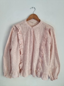 Missmaya XL pudrowy róż bluzka koronkowa 42 koronka 