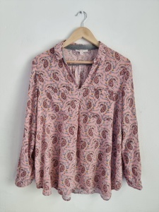 Wiskozowa bluzka ESPRIT L / XL róż orientalne wzory 