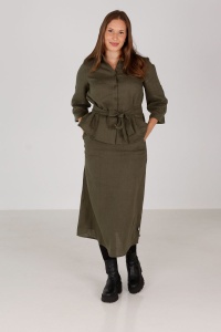 koko norway Make a wish agata lniana spódnica XXL 44 zielona len 