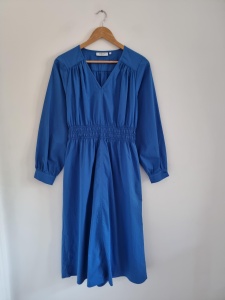 Moss Copenhagen sukienka niebieska S leonita lana dress bawełniana sukienka 