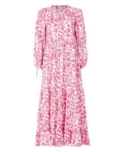 Line of oslo S 36 długa bawełniana sukienka w kwiaty muse dress 