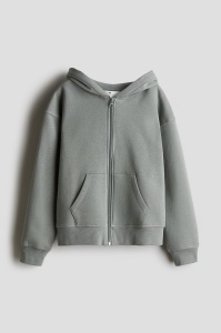 H&M bluza z kapturem zapinana na zamek L szałwiowa zieleń 