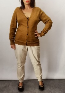 Oliwkowy kardigan H&M S 