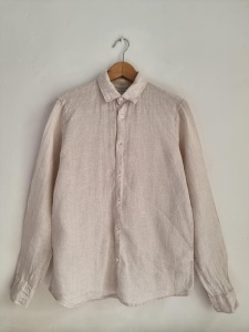 Mr capuchin small regular lniana koszula naturalny len S 36 unisex