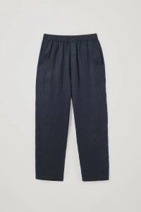 COS granatowe  spodnie M / L konopia hemp unisex  Elasticated Hemp Trousers
