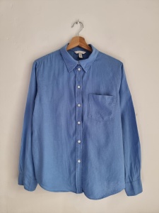 H&M niebieska koszula lniana linen blend S 36 