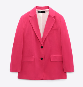 Zara marynarka damska blazer oversize XL 42 fuksja róż 