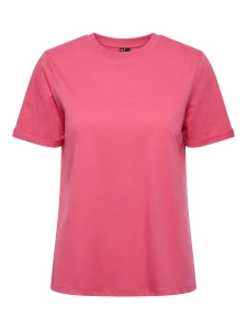 Pieces różowy t-shirt M 38 bawełna organiczna pcria ss fold solid tee noos