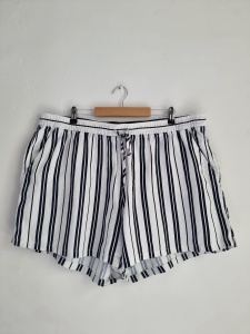 H&M 52 6XL lniane szorty paski len 