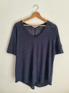 Part two copenhagen S 36 granatowy lniany t-shirt 