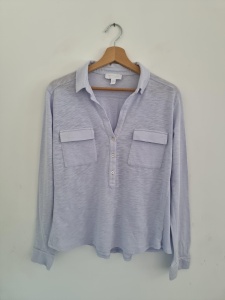 White label XXL błękitne polo z długim rękawem 44  