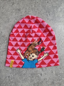Pippi czapka bawełniana onesize różowo czerwona ahlens 