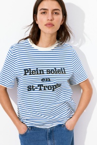 H&M t-shirt paski Loose-fit T-shirt L 40 