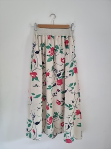 Bik bok vintage wiskozowa spódnica w kwiaty S 36 