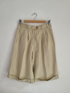 Vintage lniane  bermudy S/ M len modal  ETIENNE AIGNER