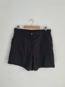 H&M M czarne lniane szorty 38 