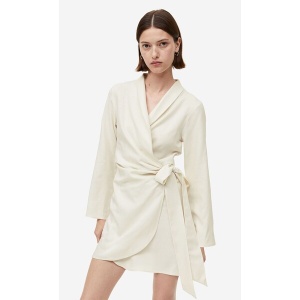 H&M XS sukienka wiskoza i len kremowa nowa z metkami