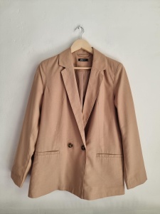 Gina Tricot S luźna marynarka camel 36 wiskozowa 