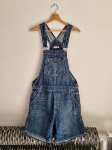 H&M krótkie ogrodniczki jeansowe M 38 boyfriend loose leg