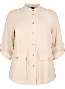 Zizzi beżowa narzutka beż vFeodora l/s shirt  onesize