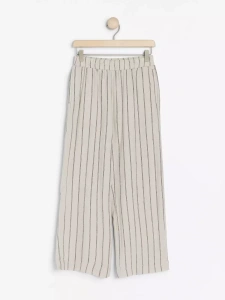 Lindex Bella 40 lniane spodnie w paski L 