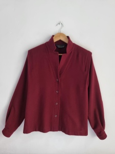 Bordowy wełniany sweter wahls M 38 pure new wool 