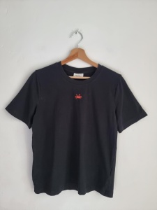 Czarny t-shirt krab M 38 gina tricot 