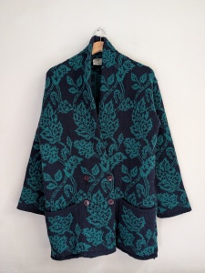 Laura Ashley vintage wełniany sweter S/M wełna 