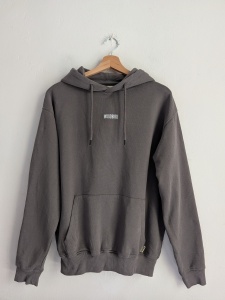 Bluza Woodbird bawełna organiczna S bluza z kapturem szara