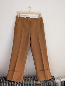 Zara basic S karmelowe spodnie cygaretki 36 