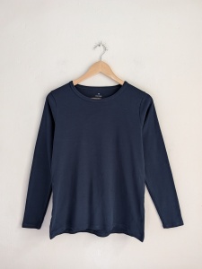 Marks and Spencer Rib crew neck  L / XL bawełna longsleeve granatowy