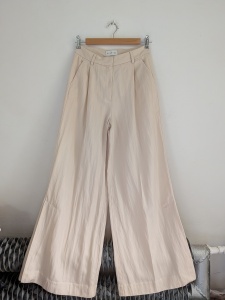 Blanche kremowe spodnie szerokie S lyocell georgia pants 36 palazzo beż