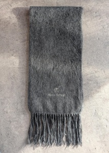 Szal alpaca camargo szary szalik wełniany 