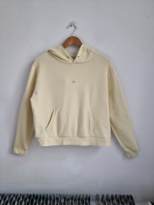 Holzweiler L żółta bluza z kapturem kangurka bawełna