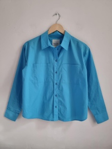 Niebieska koszula Part Two 34 XS bawełniana z długim rękawem  Sadia 