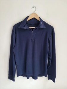 Ulvang granatowy longsleeve / bluza half zip merino wełna M