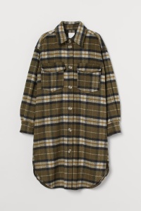 H&M narzutka długa w kratkę z kieszeniami XS 34 