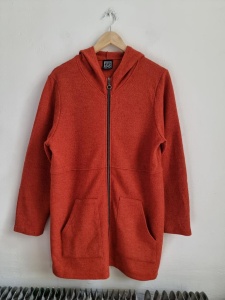 PONT NEUF wełniany płaszcz z kapturem S 36 rudy