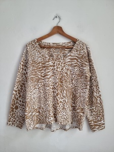 Next bawełniany longsleeve animal print L 40 