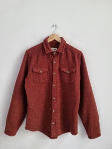 Octobre editions M wełniana koszula rusty brown 38 ethan shirt unisex