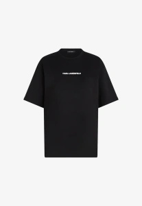 Karl Lagerfeld czarny t-shirt z napisem M 38 unisex pudełkowy boxy shirt