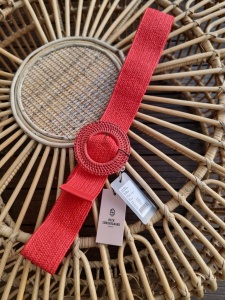 solid sia zia belt nowy czerwony elastyczny pasek becksondergaard uniwersalny